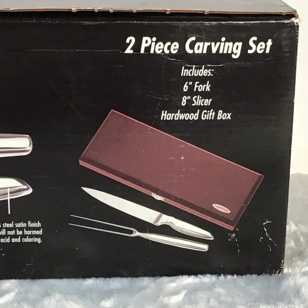 Farberware 200 Series 2 Piece Carving Set Stainless Steel‎ 8in Slicer 6in Fork